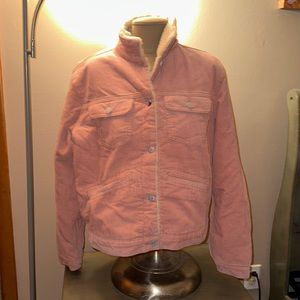 GAP Denim Pink Jacket with Sherpa